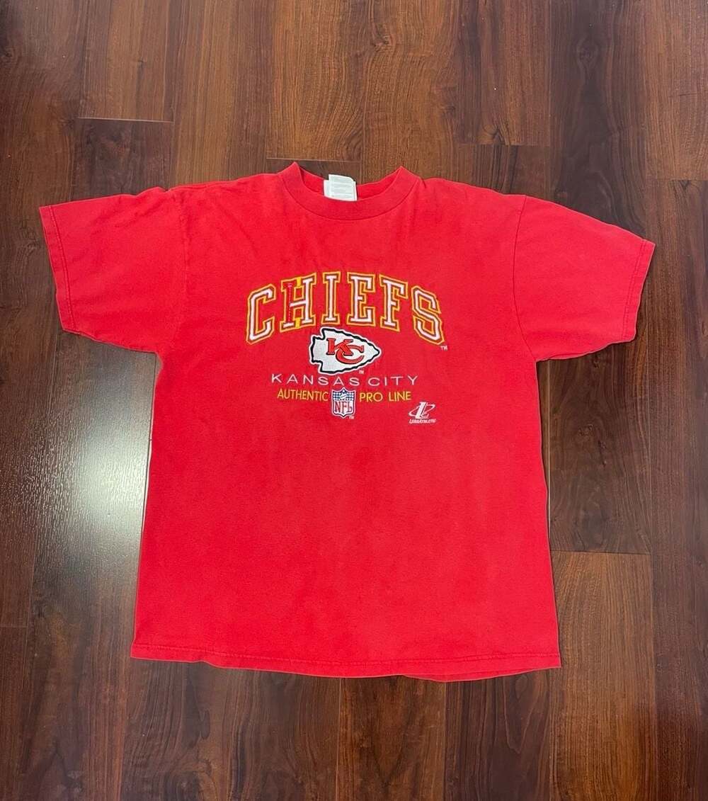 Vintage 90s Kansas City Chiefs Logo Athletic Authentic Pro Line T-Shirt Size L